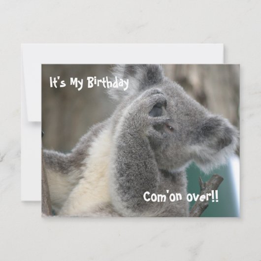 Koala fête d'anniversaire Invitation (Devant)