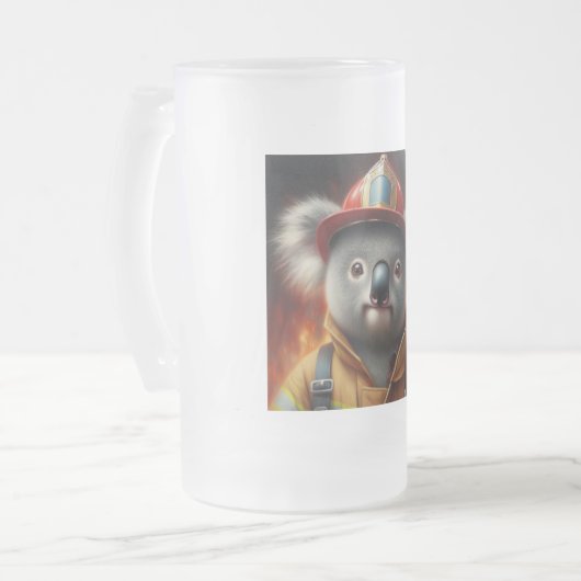 Koala Firefighter Matglas Bierpul (Voorkant links)