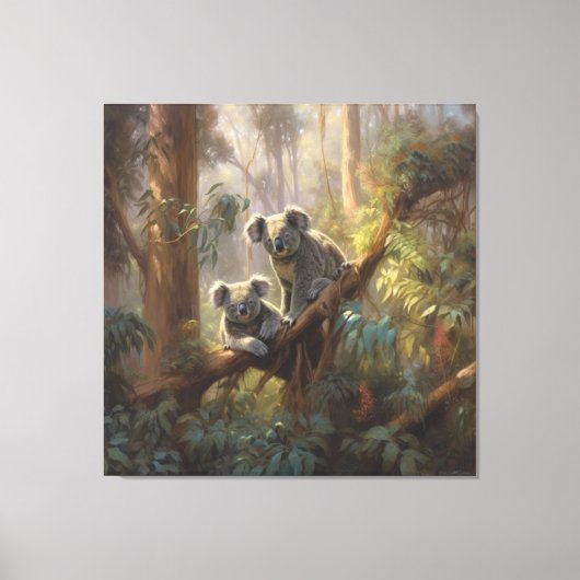 Koala Forest Dreams Canvas Afdruk (Voorkant)