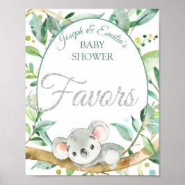Koala Gender Neutral Baby shower Favors Poster