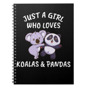 Koala Gift Women Panda Girls Cute Koala en Pandas Notitieboek
