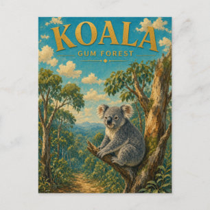 Koala Gomende Bos Watercolor GeoSaga Briefkaart