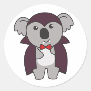 Koala Halloween Cute Devil Kinder Vampire Costume  Ronde Sticker