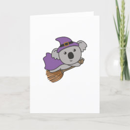 Koala Halloween Heks Kinder Heksenkostuum Feestdagen Kaart