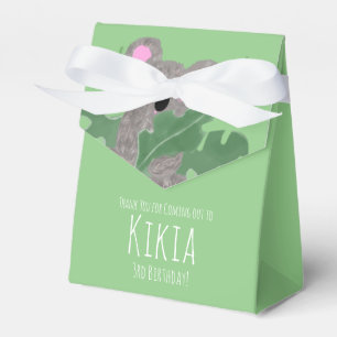 Koala Hand Drawn Animal Green Birthday Party Bedankdoosjes