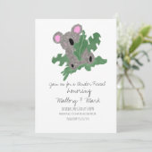 Koala Hand Drawn Gender Reopenbaart uitnodiging (Staand voorkant)