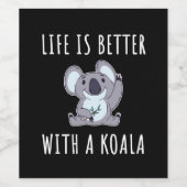Koala - Het leven is beter met een Koala Wijn Etiket (Enkel label)