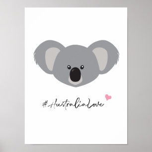 Koala Illustratie #Australia Love White Poster