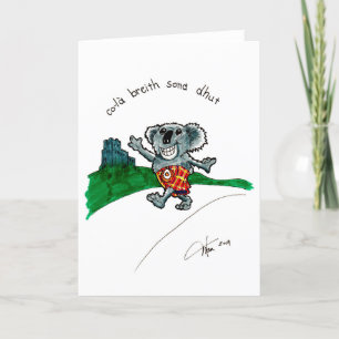 Koala in a Kilt birthday card Kaart