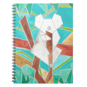 Koala in Boom Originele Abstracte Kunst Notitieboek