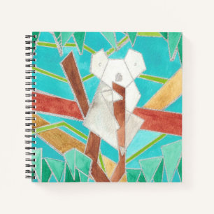 Koala in Boom Originele Abstracte Kunst Notitieboek