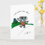 Koala in een Kilt verjaardagskaart Kaart (Gele Bloem)