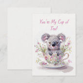 Koala in Floral Teacup Bedankkaart (Voorkant / Achterkant)