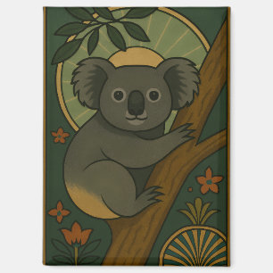 Koala in het botanische mandala magneet