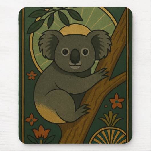 Koala in het botanische mandala muismat (Voorkant)