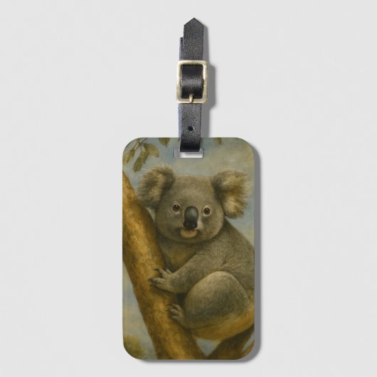Koala in het stille licht bagagelabel (Voorkant (verticaal))