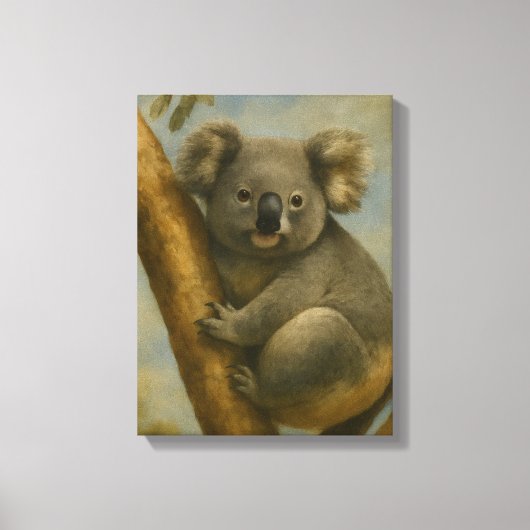 Koala in het stille licht canvas afdruk (Voorkant)