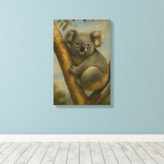 Koala in het stille licht canvas afdruk (Insitu (Houten vloer))