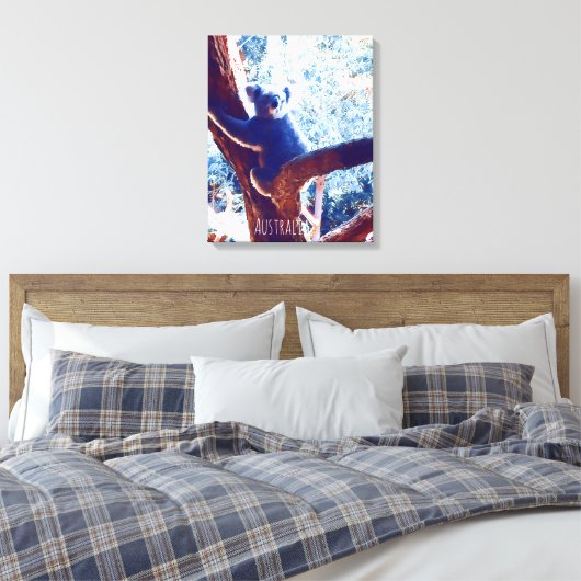 Koala in het vee Australië Canvas Afdruk (Insitu (Slaapkamer))