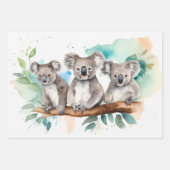 Koala in het Waterverf outback landschap Inpakpapier Vel (Voorkant 3)