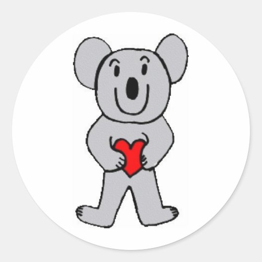 Koala in Liefde stickers! Ronde Sticker (Voorkant)