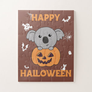Koala in pompoen zoete koala's gelukkige halloween legpuzzel