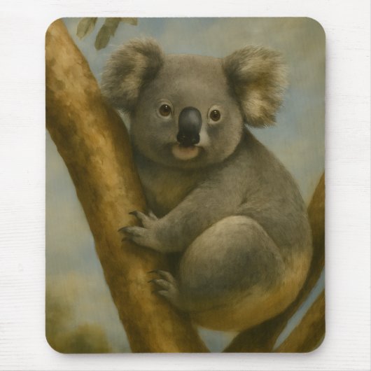 Koala in rustig licht muismat (Voorkant)