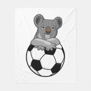 Koala in Soccer Sports Fleece Deken