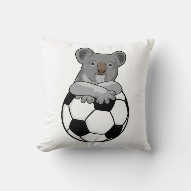 Koala in Soccer Sports Kussen (Voorkant)
