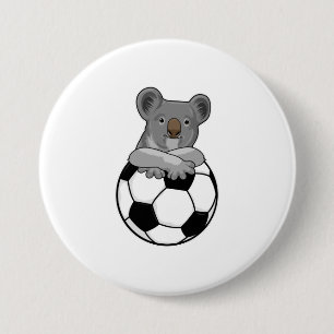 Koala in Soccer Sports Ronde Button 7,6 Cm