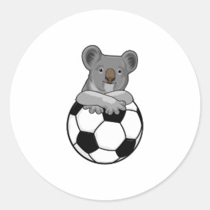 Koala in Soccer Sports Ronde Sticker