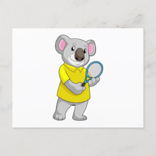 Koala in Tennis met Tennis racket Briefkaart