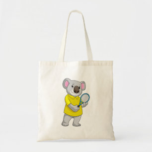 Koala in Tennis met Tennis racket Tote Bag