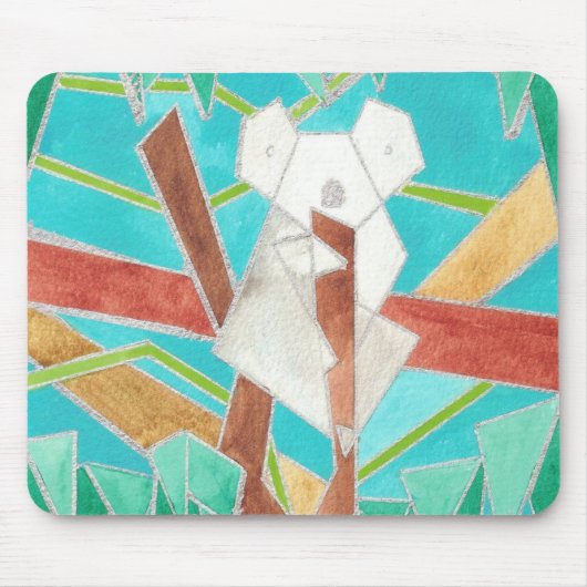 Koala in Tree Original Abstract Art Muismat (Voorkant)