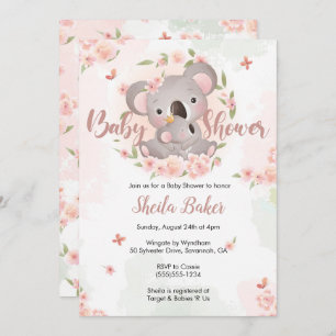 Koala Invitation, Koala Baby shower Invite Kaart