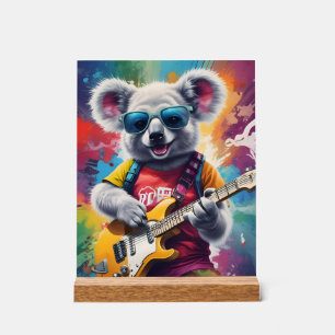 Koala jouant de la guitare, du graffiti