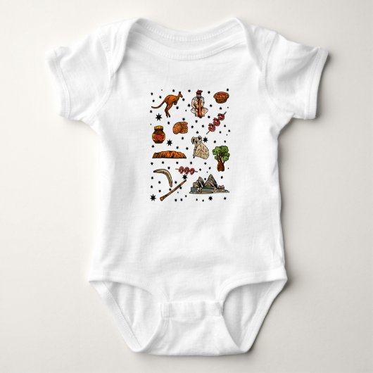 Koala Kangaroo Australia Day Pattern Romper (Voorkant)