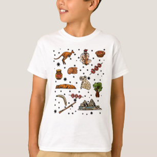 Koala Kangaroo Australia Day Pattern T-shirt
