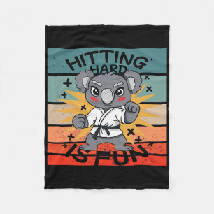 Koala Karate Martial Arts Cartoon Energetisch Humo Fleece Deken