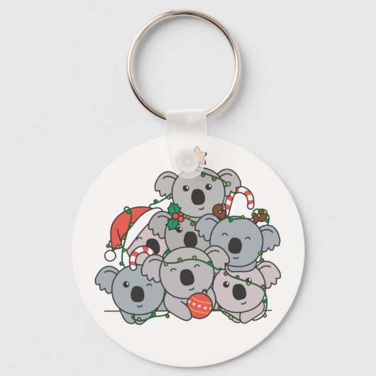 Koala kerstboom Funny Animal Kerstkeycha Sleutelhanger (Voorkant)