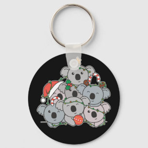 Koala kerstboom Funny Animal Kerstkeycha Sleutelhanger