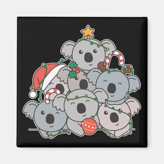 Koala kerstboom Funny Animal Kerstmis Magnet Magneet (Voorkant)