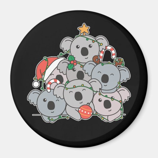 Koala kerstboom Funny Animal Kerstmis Magnet Magneet (Voorkant)