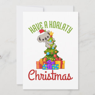 Koala Kerstboom Schattige Vakantie Grap Feestdagenkaart