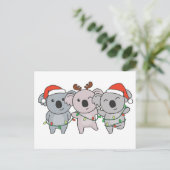 Koala-kerstdieren Feestdagenkaart (Staand voorkant)
