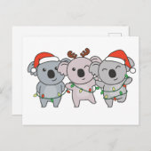 Koala-kerstdieren Feestdagenkaart (Voorkant / Achterkant)