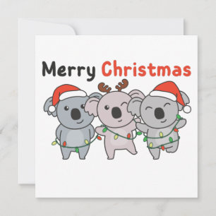Koala Kerstdieren Koalas Merry Kersti Inv Kaart