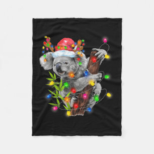 Koala Kerstlampjes Funny Santa Hat Merry Chris Fleece Deken