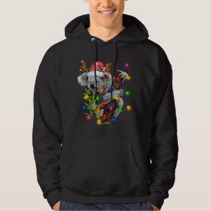 Koala Kerstlampjes Funny Santa Hat Merry Chris Hoodie