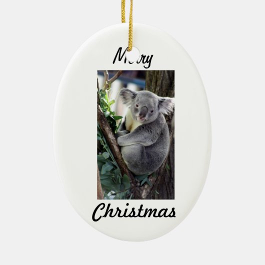 Koala Kerstmis Keramisch Ornament (Achterkant)